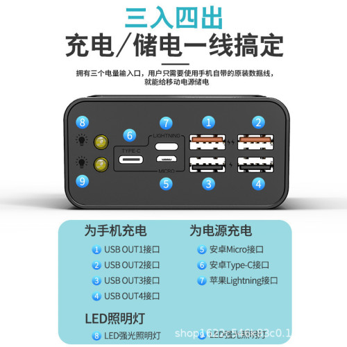 充電寶80000安培超大容量數顯快充戶外行動電源power bank批