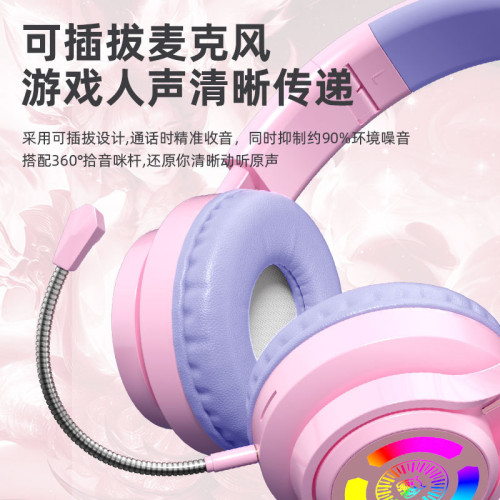 S3 爆款頭戴式貓耳朵藍牙耳機卡通 炫彩發光LED無線跑步運動耳麥