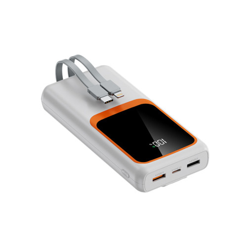 商務PD超級快充數顯自帶線充電寶20000安培行動電源