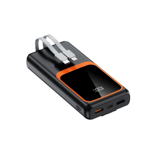 商務PD超級快充數顯自帶線充電寶20000安培行動電源