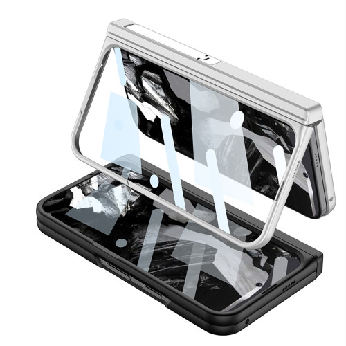 適用Google Pixel 9 Pro Fold 手機殼摺疊螢幕支架純色磨砂硬殼