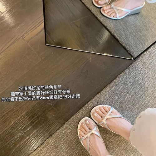 【sheii蘇茵茵】同款6cm坡跟拖~厚底增高夾趾人字拖女涼拖鞋夏季