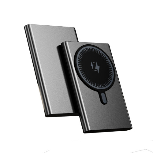 卡片式超薄款magsafe快充行動電源無線磁吸充電寶鋁合金小巧可攜式
