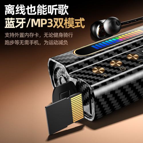 2024新款超長待機藍牙耳機掛脖無線入耳式高音質多功能可插卡