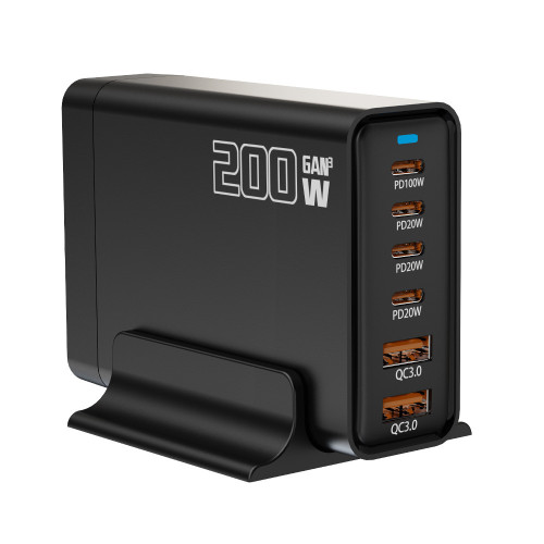 多口充電器200W氮化鎵適用超級閃充器6口快充PD100W20W USB18W