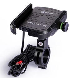 摩達通摩托車手機支架帶usb電器qc3.0快充鋁合金導航手機架帶開關