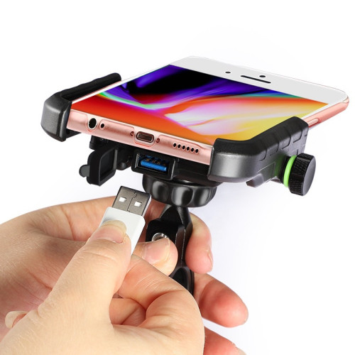 摩達通摩托車手機支架帶usb電器qc3.0快充鋁合金導航手機架帶開關