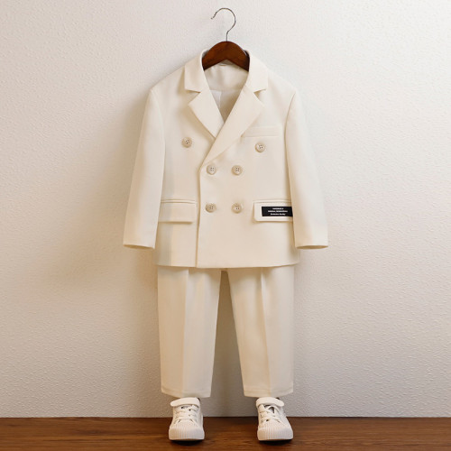 兒童西裝春夏新款韓版西服男童時尚休閒套裝生日演出比賽攝影禮服