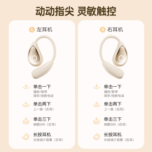 皮紋掛耳式藍牙耳機超長續航久戴不痛高清數顯真無線藍牙耳機