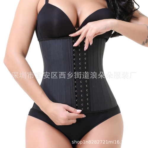跨境爆款啞光面乳膠塑身衣 Later corset25鋼骨橡膠收腹束腰帶