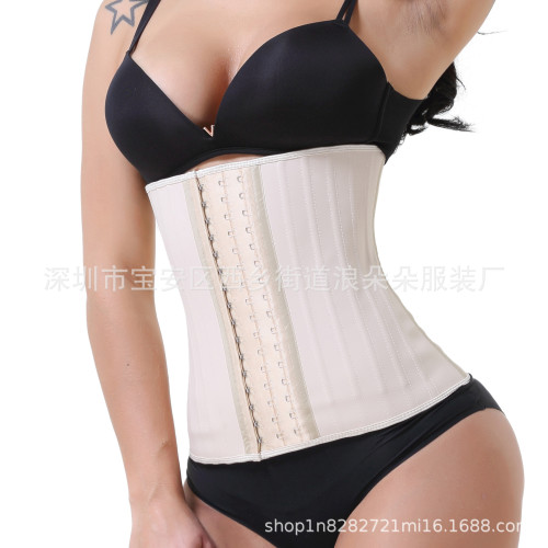 跨境爆款啞光面乳膠塑身衣 Later corset25鋼骨橡膠收腹束腰帶