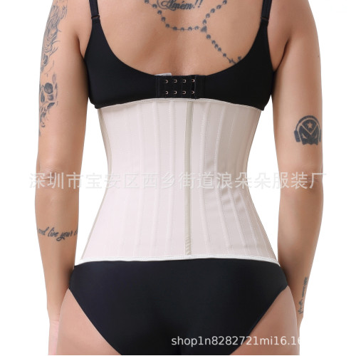 跨境爆款啞光面乳膠塑身衣 Later corset25鋼骨橡膠收腹束腰帶