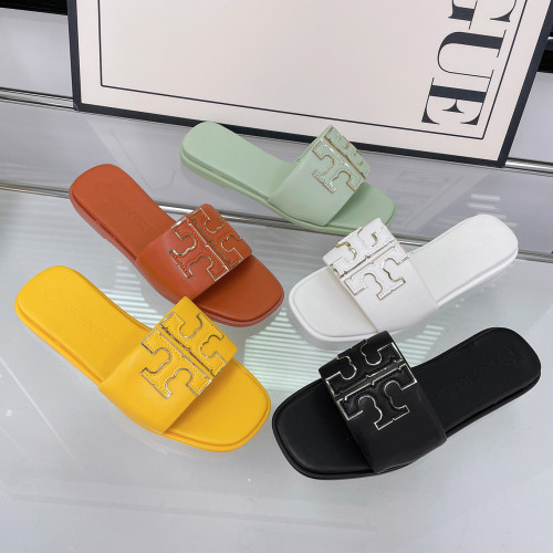 TB拖鞋女2025夏季新款一字拖沙灘休閒歐美皮革涼拖鞋slippers