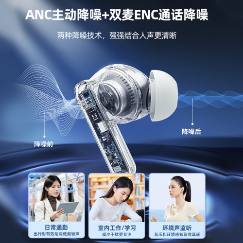 惠普H23C入耳式藍牙耳機ANC主動降噪藍牙5.4長續航運動音樂耳機