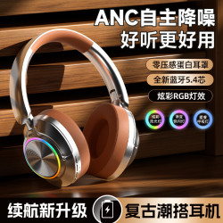 新款ANC主動降噪耳機頭戴式復古金屬爆款