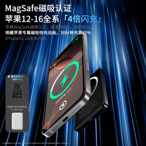 新款Magsafe磁吸充電寶多功能支架無線磁力行動電源適用蘋果手機