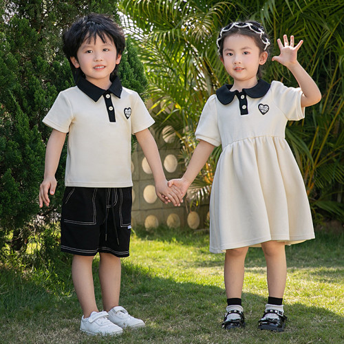 網紅韓版母女親子裝2024夏裝新款洋氣女童連衣裙親子全家服攝影服