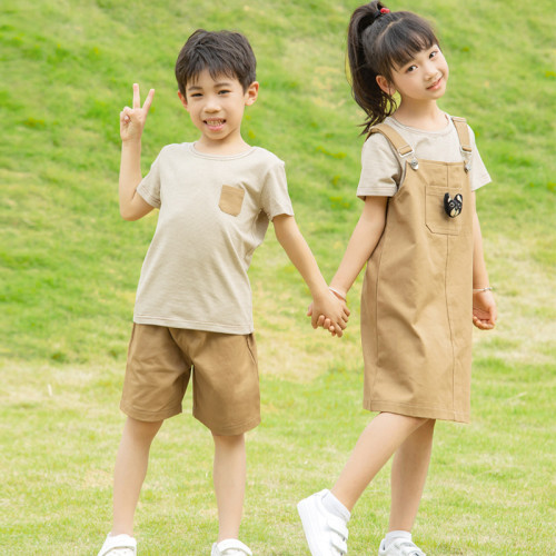 2025韓版親子裝條紋一家三口四口全家裝夏高端母女家庭裝背帶裙潮