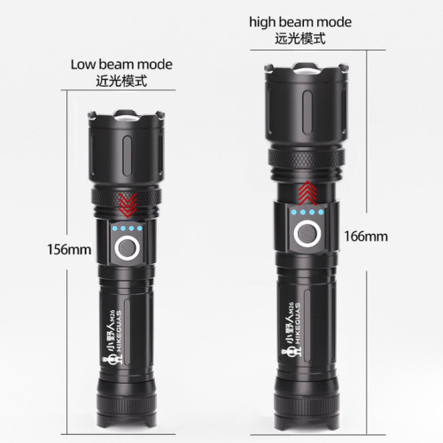 跨境戶外變焦應急照明燈充電便捷手電激光遠射LED消防手電筒強光