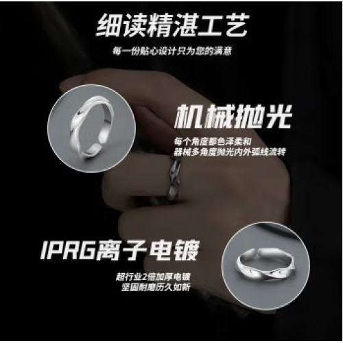 S999純銀無盡單戒男女戒指日單身男士韓ins首飾生日520禮物送男生