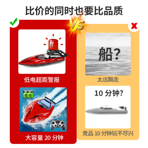2.4G雙槳高速遙控船防水雙電機燈光競技兒童玩具賽艇模型男孩禮物