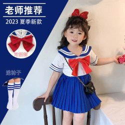 夏裝中小童學院風女童百褶裙水冰月美少女戰士cos制服水手衣服