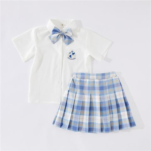 女童套裝日系兒童夏裝洋氣網紅學院風校服兩件套JK製服12嵗百褶裙