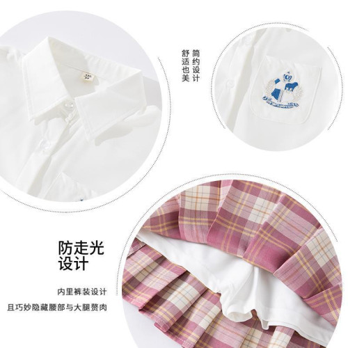 女童套裝日系兒童夏裝洋氣網紅學院風校服兩件套JK製服12嵗百褶裙