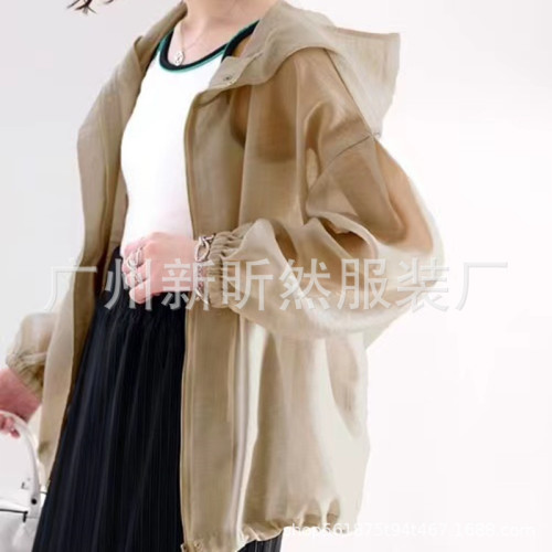 防曬衣女2025日系夏季人氣休閒寬松拉鍊連帽純色外套上衣