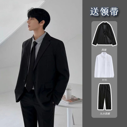 男士DK製服套裝夏季潮流小西裝外套西服港風痞帥職業休閒外套上衣
