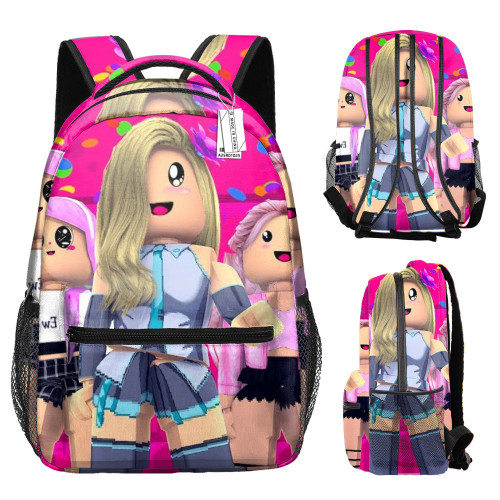 Roblox學生書包羅布樂思印花雙肩包我的世界背包卡通動漫兒童背包