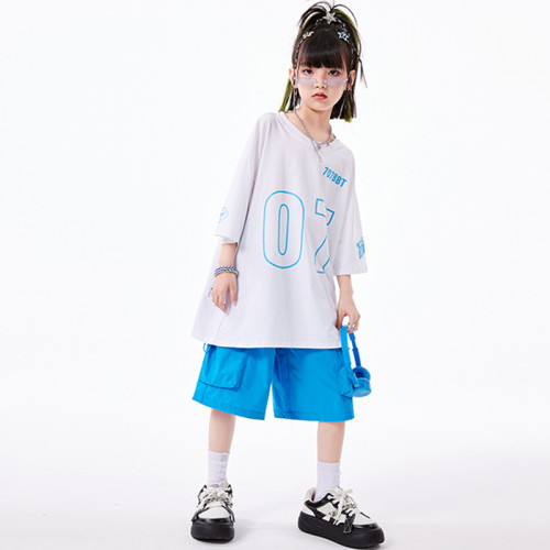 兒童街舞演出服男童嘻哈套裝女童爵士舞服裝酷帥hiphop炸街表演服