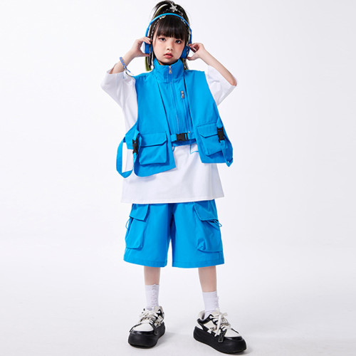 兒童街舞演出服男童嘻哈套裝女童爵士舞服裝酷帥hiphop炸街表演服