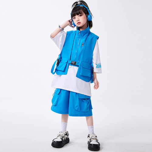 兒童街舞演出服男童嘻哈套裝女童爵士舞服裝酷帥hiphop炸街表演服