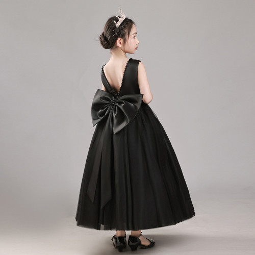 女童禮服裙花童公主裙蓬蓬紗兒童高級主持人晚禮服鋼琴演出服
