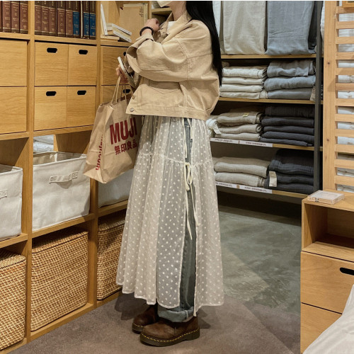 立體花朵    設計感  側邊系帶   吊帶裙  +卡其色外套女裝秋季