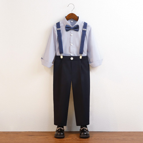 兒童西裝男童刺綉小西服馬甲套裝花童周嵗禮服寶寶主持鋼琴演出服