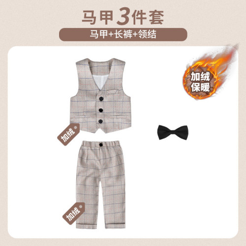 （馬甲款）會員2023春季新款馬甲套男童花童婚禮服寶寶周嵗