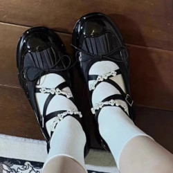 厚底單鞋女2025年新款夏季瑪麗珍鞋女運動松糕芭蕾舞鞋鏤空小皮鞋