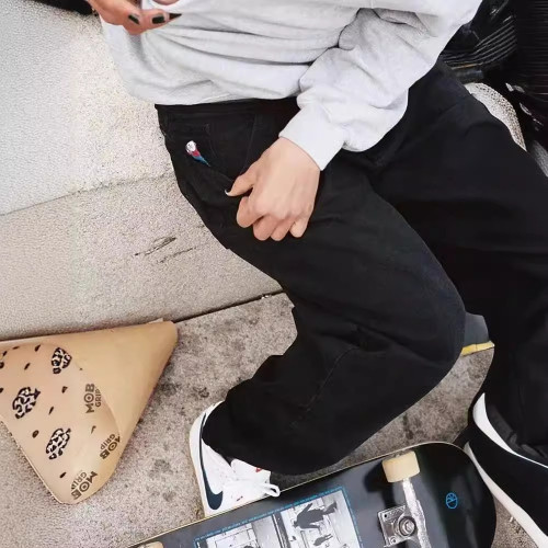 今年爆款街頭服飾JNCO牛仔褲Y2K休閒嘻哈藍色寬松牛仔褲