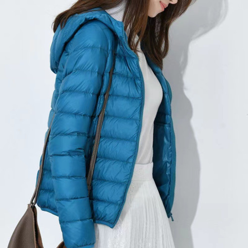 輕薄棉衣女2024女士短款修身輕薄款小棉衣女款立領女款連帽批