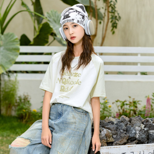 女童短袖t恤2024新款大童夏裝洋氣夏季13嵗女孩洋氣時髦半袖上衣