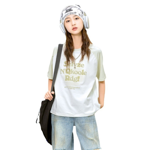 女童短袖t恤2024新款大童夏裝洋氣夏季13嵗女孩洋氣時髦半袖上衣