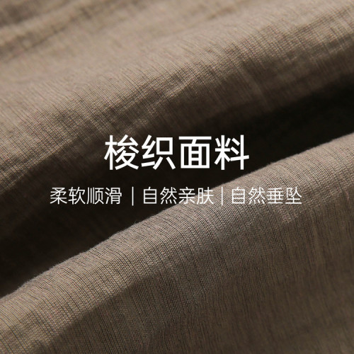 【菸波瀾語】戀夏風亞麻混紡收腰連衣裙纖莉秀大碼女裝胖mm夏新款
