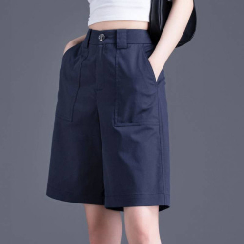 舒服短褲女夏季薄新款透氣西裝五分褲女直筒休閒字中褲子女