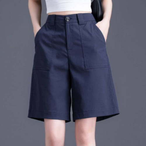 舒服短褲女夏季薄新款透氣西裝五分褲女直筒休閒字中褲子女