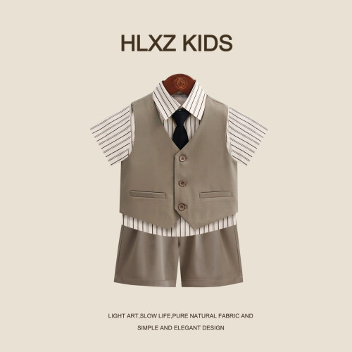 兒童西服禮服英倫馬甲套裝濶腿中小童班級攝影服幼兒園活動演出服