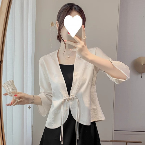 新中式國風防曬衣女2025新款夏季薄款小披肩外套開衫外搭短款上衣