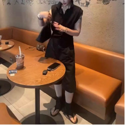 25690新大愛美依緣2025夏季新韓版POLO領純色上衣工裝休閒短褲潮
