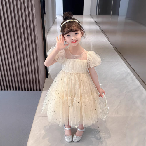 女童表演服網紗連衣裙韓版洋氣公主禮服兒童舞台演出服蓬蓬裙六一